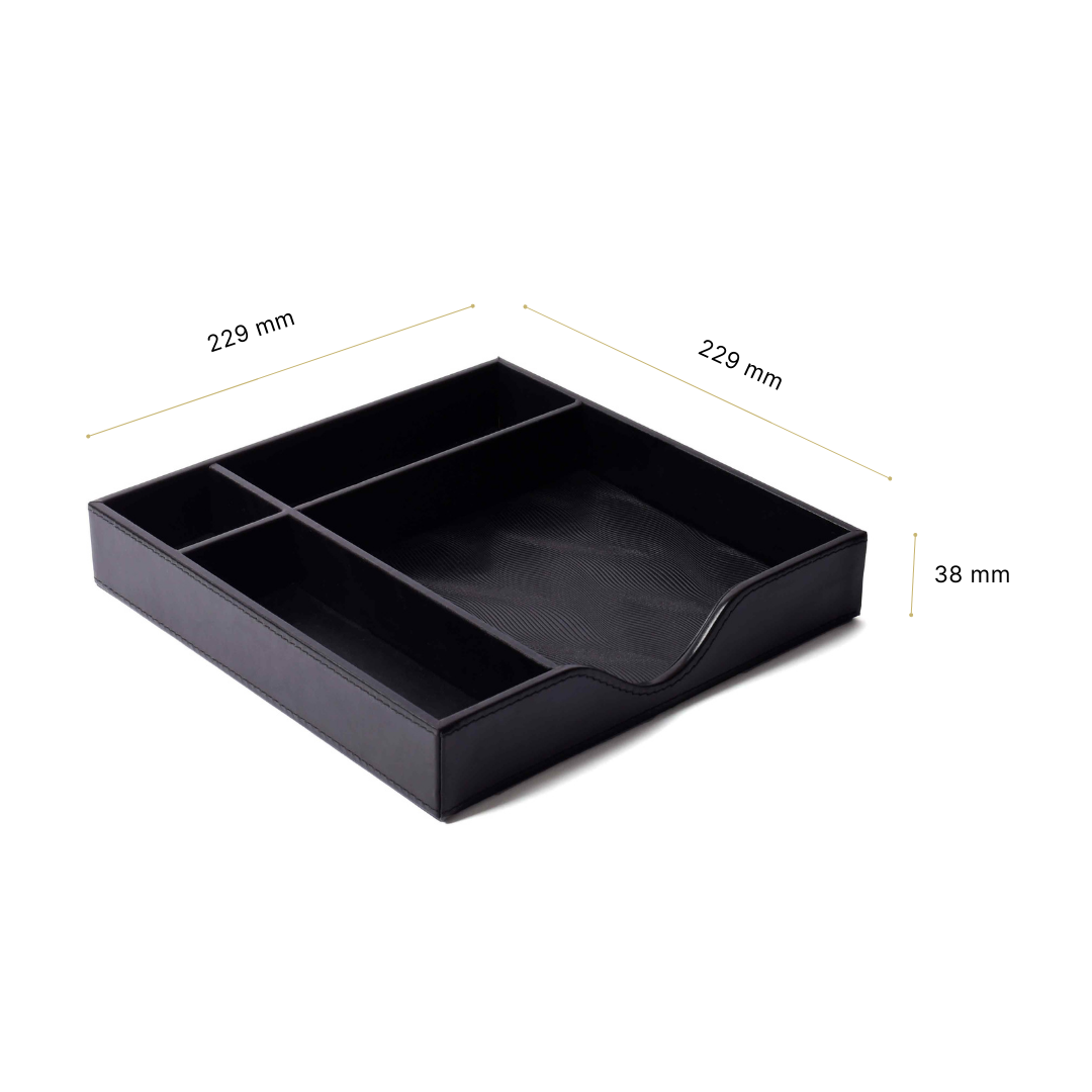 Square Tray Organizer | Black | Wave