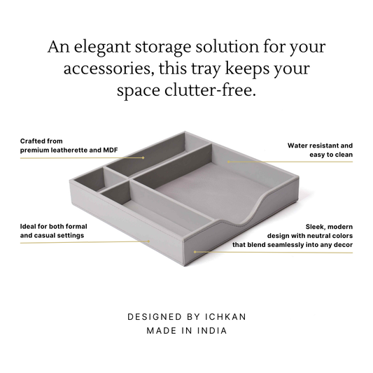 Square Tray Organizer | Grey | Wave