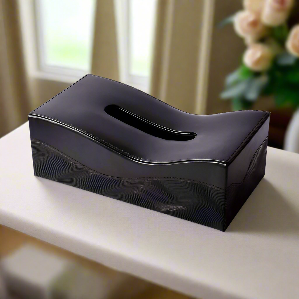 Rectangle Tissue Box | Black | Wave ICHKAN by Day To Day