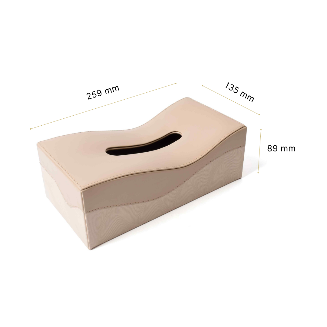 Rectangle Tissue Box | Beige | Wave