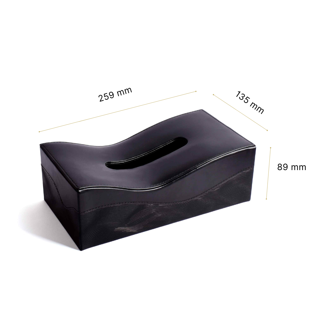 Rectangle Tissue Box | Black | Wave