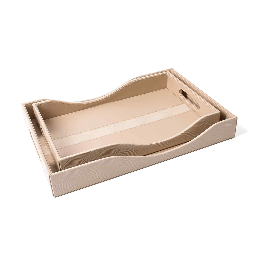 Rectangle Serving Tray Set of 2 | Beige | Wave ICHKAN by Day To Day