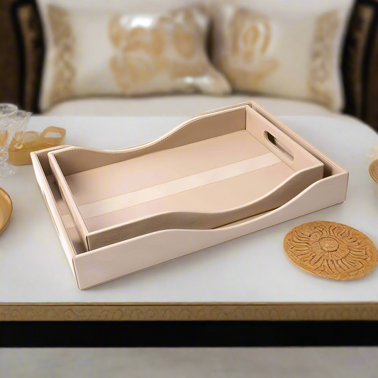 Rectangle Serving Tray Set of 2 | Beige | Wave ICHKAN by Day To Day