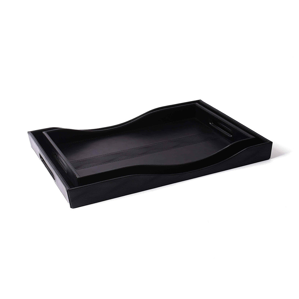 Rectangle Serving Tray Set of 2 | Black | Wave ICHKAN by Day To Day