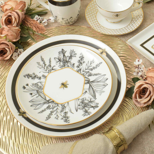 21 pc Dinner set | Black | Bee ICHKAN