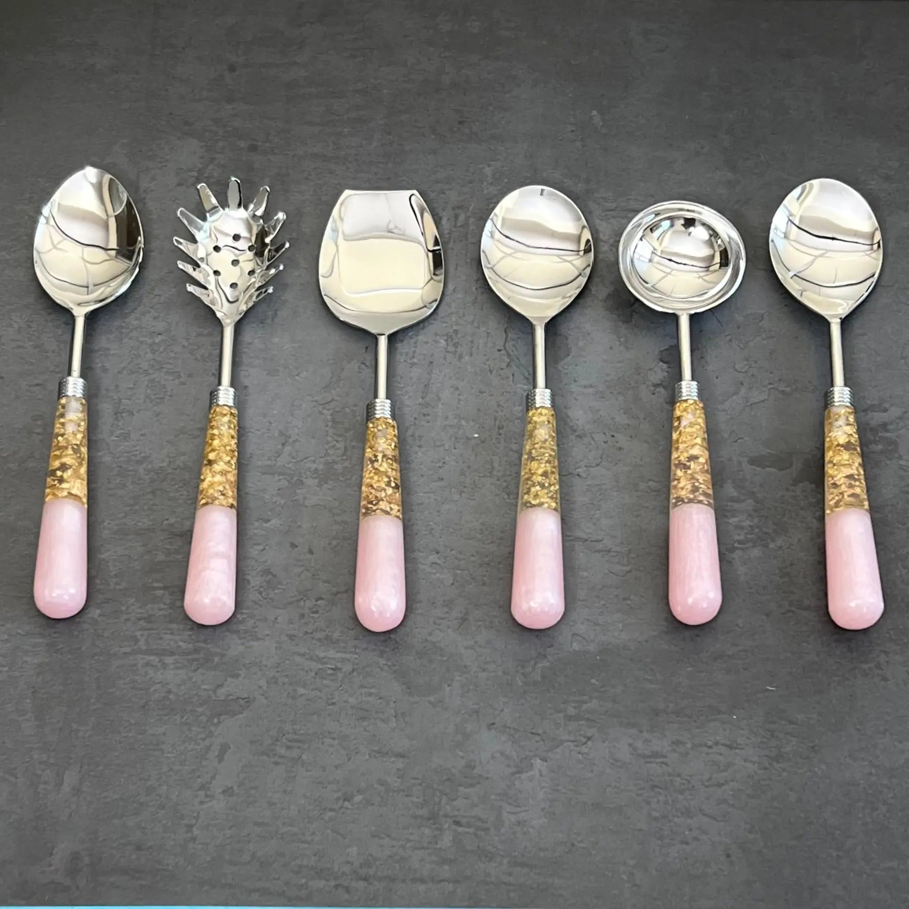 Pink marble - Cutlery Set of 12 Ichkan