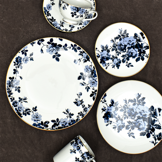 39 pc Dinner set | Blue | Zeneta leaves ICHKAN