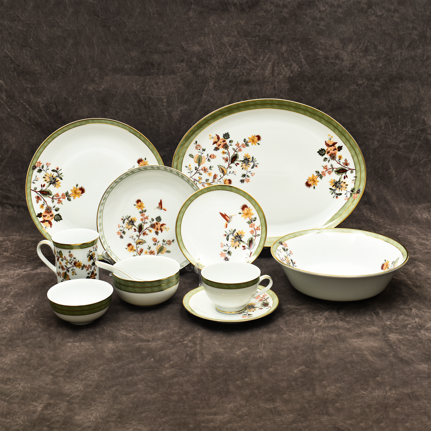 39 pc Dinner set | Green | Bloom ICHKAN