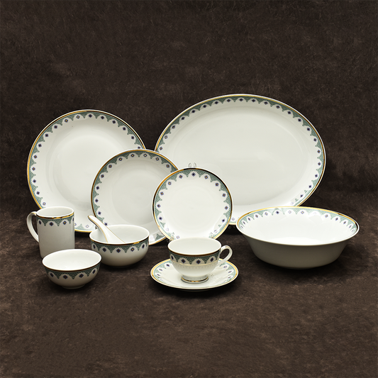 39 pc Dinner set | Blue | Isabella Gold ICHKAN