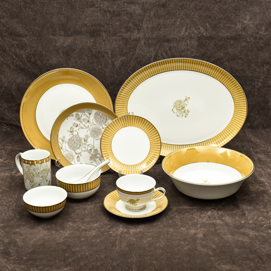 39 pc Dinner set | Yellow | Mustard Iris ICHKAN