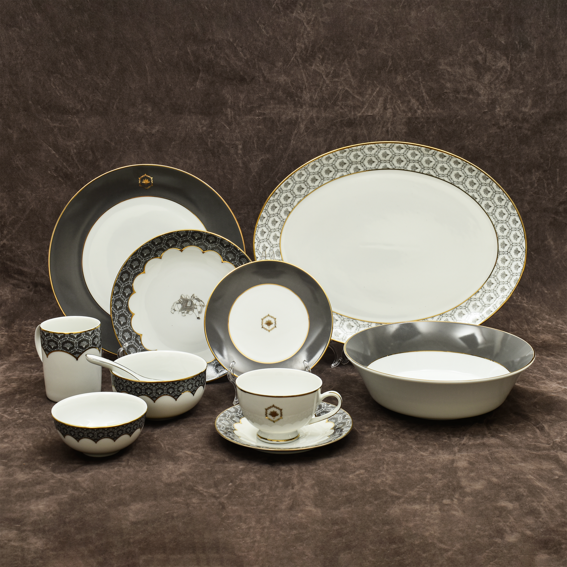 39 pc Dinner set | Grey | Grey Legacy ICHKAN