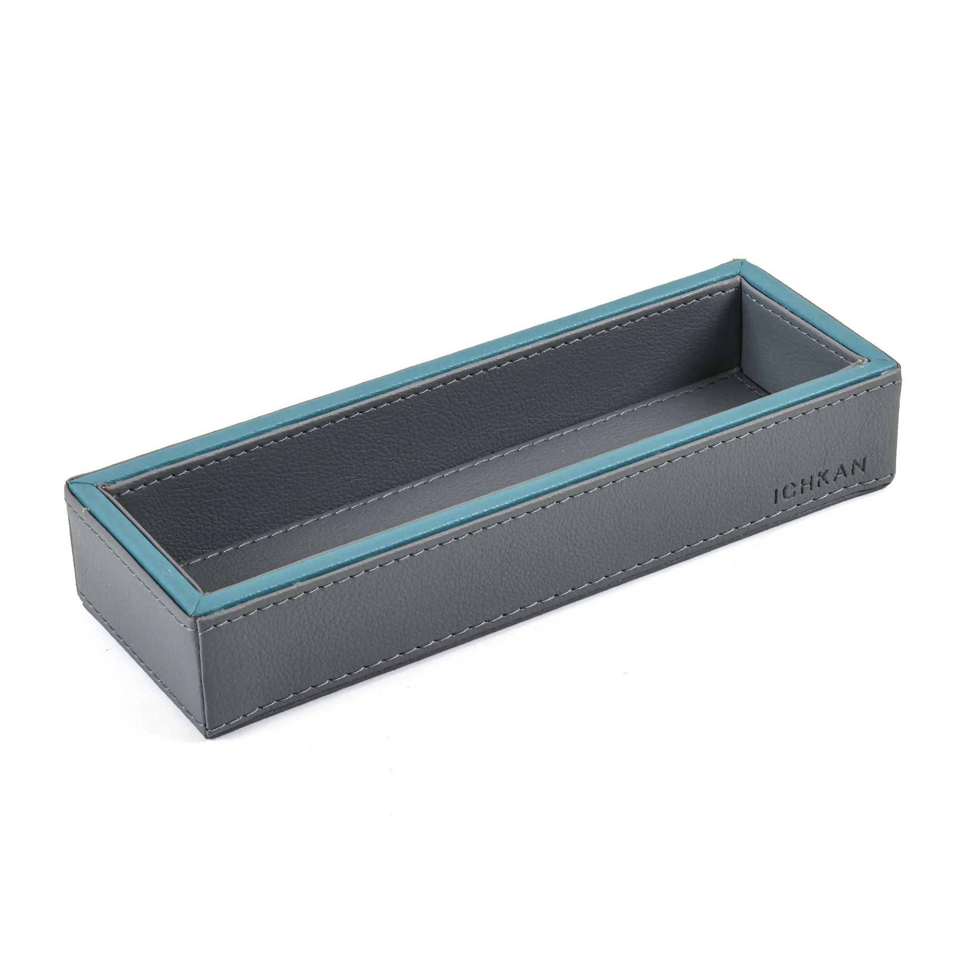 Leatherette Rectangle Long Cutlery Tray | Grey | Axis 2.0 ICHKAN