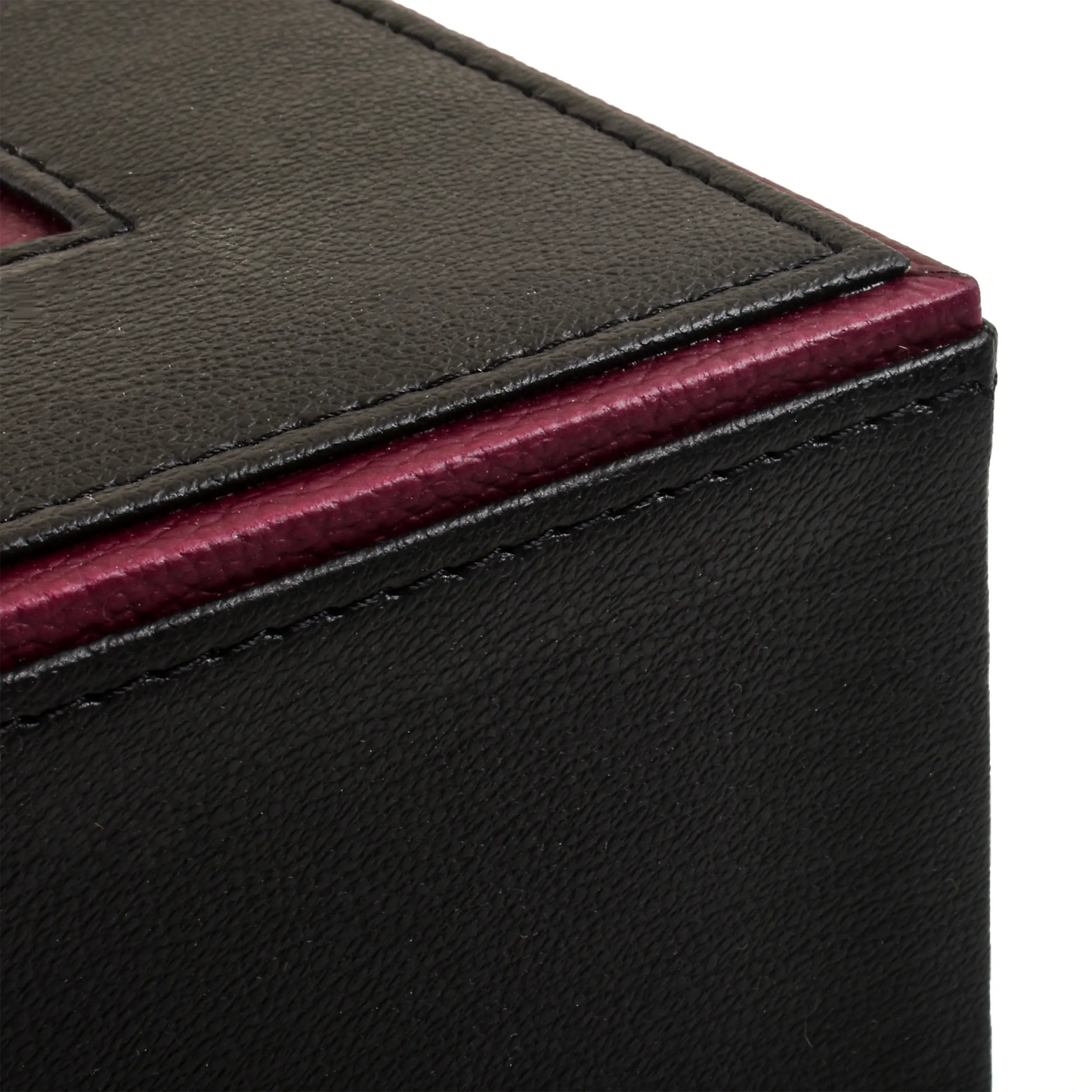 Leatherette Rectangle Tissue Box Holder | Black | Axis 2.0 ICHKAN