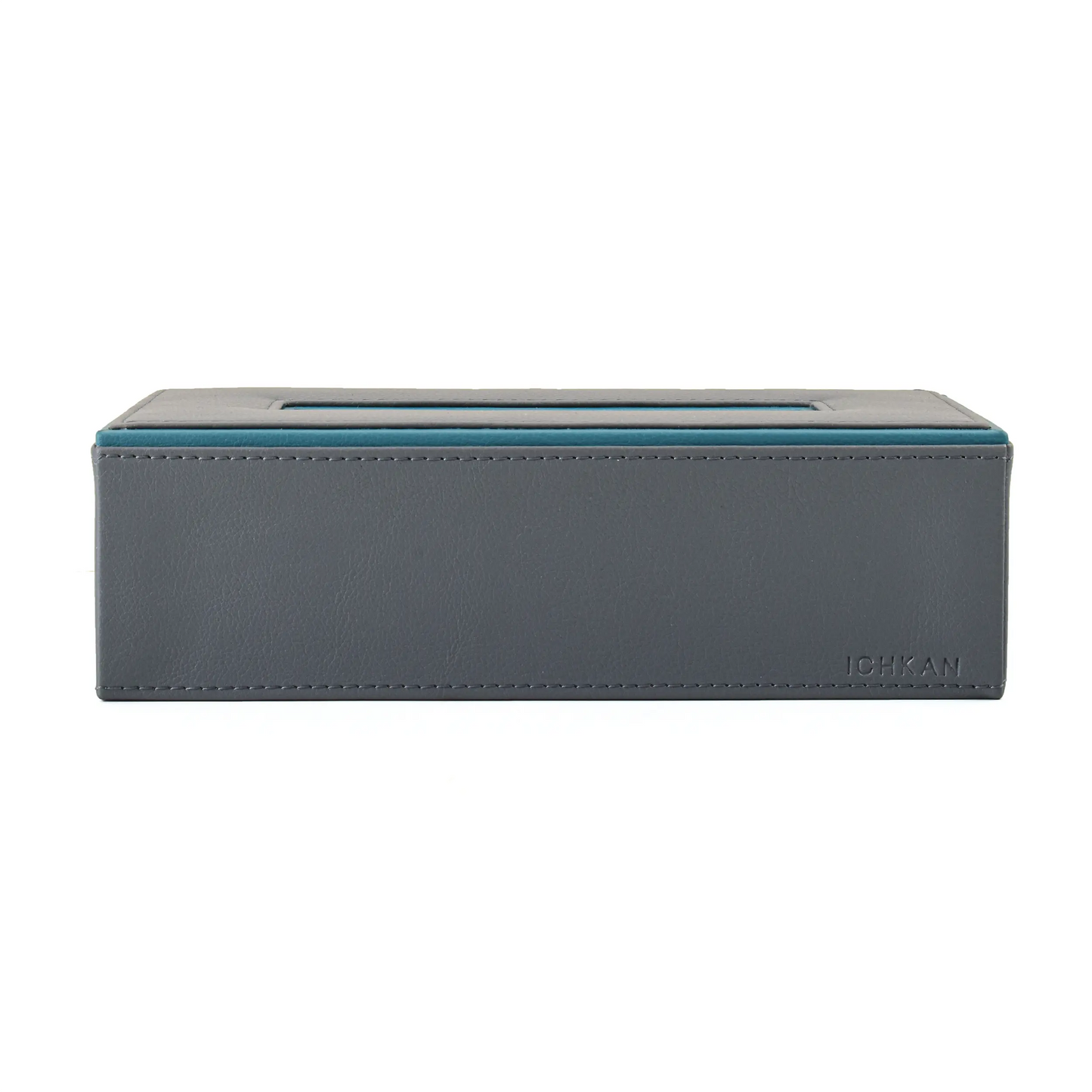 Leatherette Rectangle Tissue Box Holder | Grey | Axis 2.0 ICHKAN