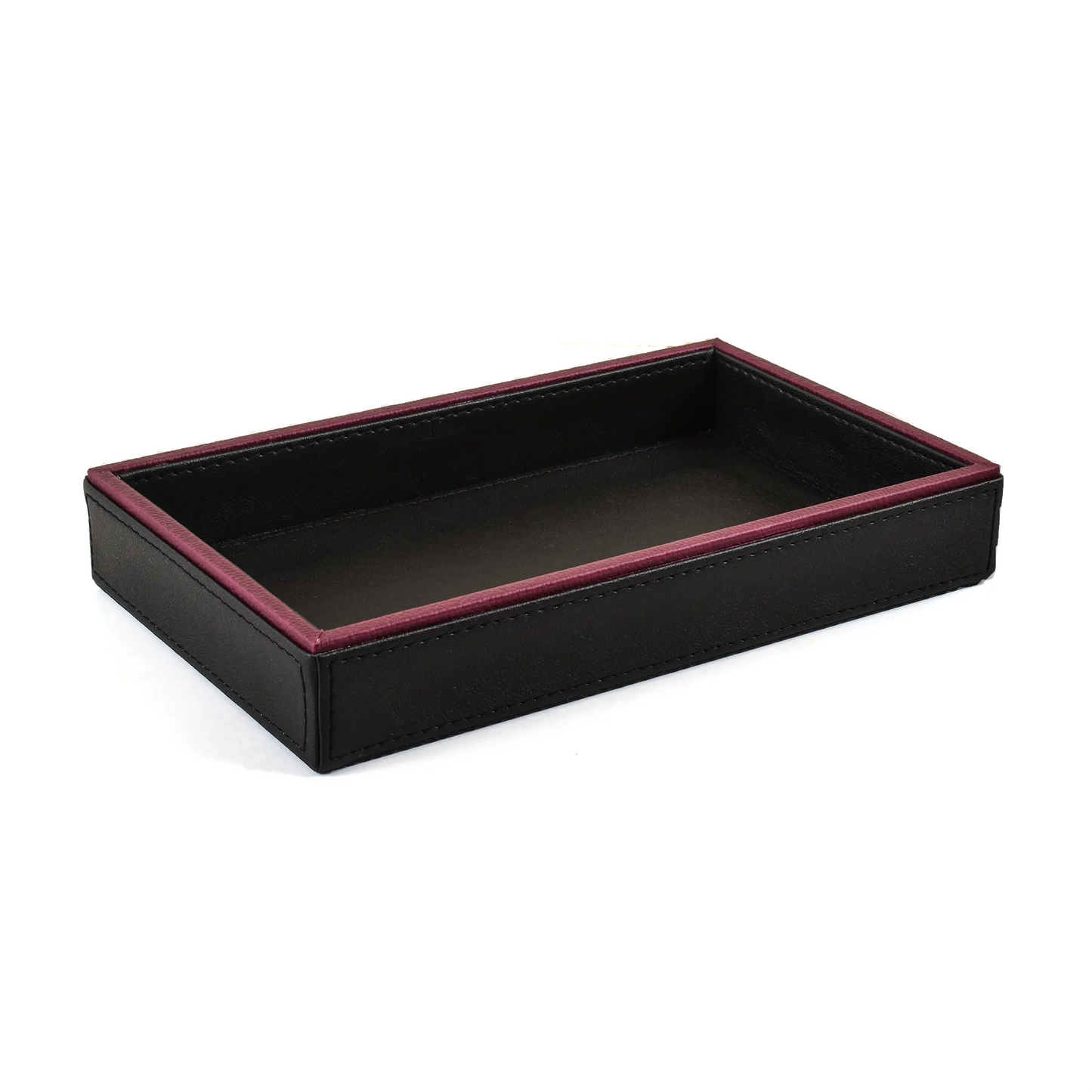 Leatherette Towel/Vanity Tray | Black | Axis 2.0 ICHKAN