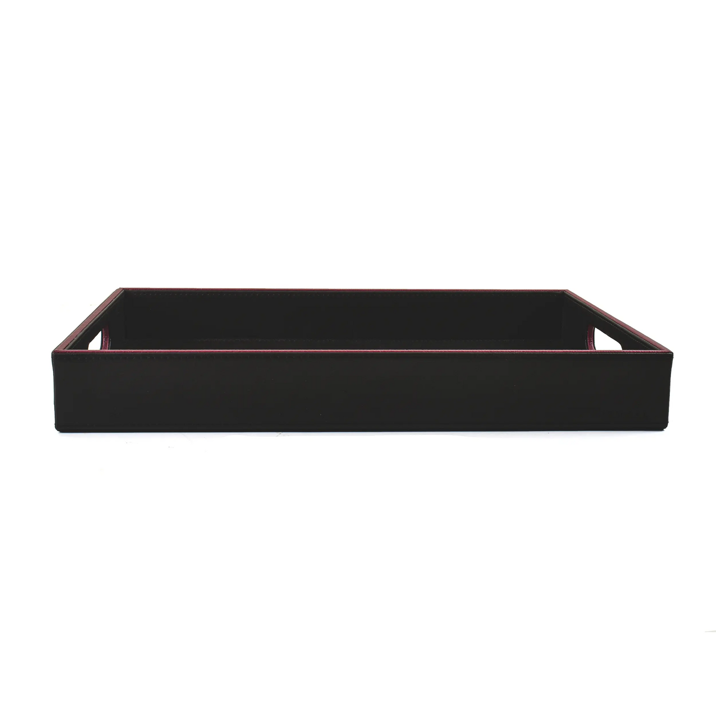 Leatherette Rectangle Serving Tray Large | Black | Axis 2.0 ICHKAN