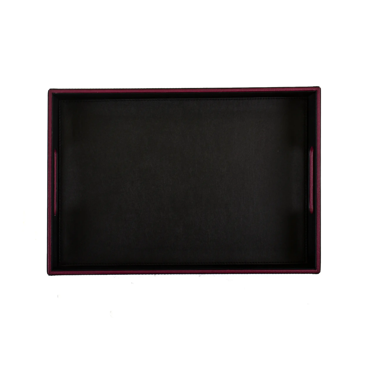 Leatherette Rectangle Serving Tray Set of 2 | Black | Axis 2.0 ICHKAN