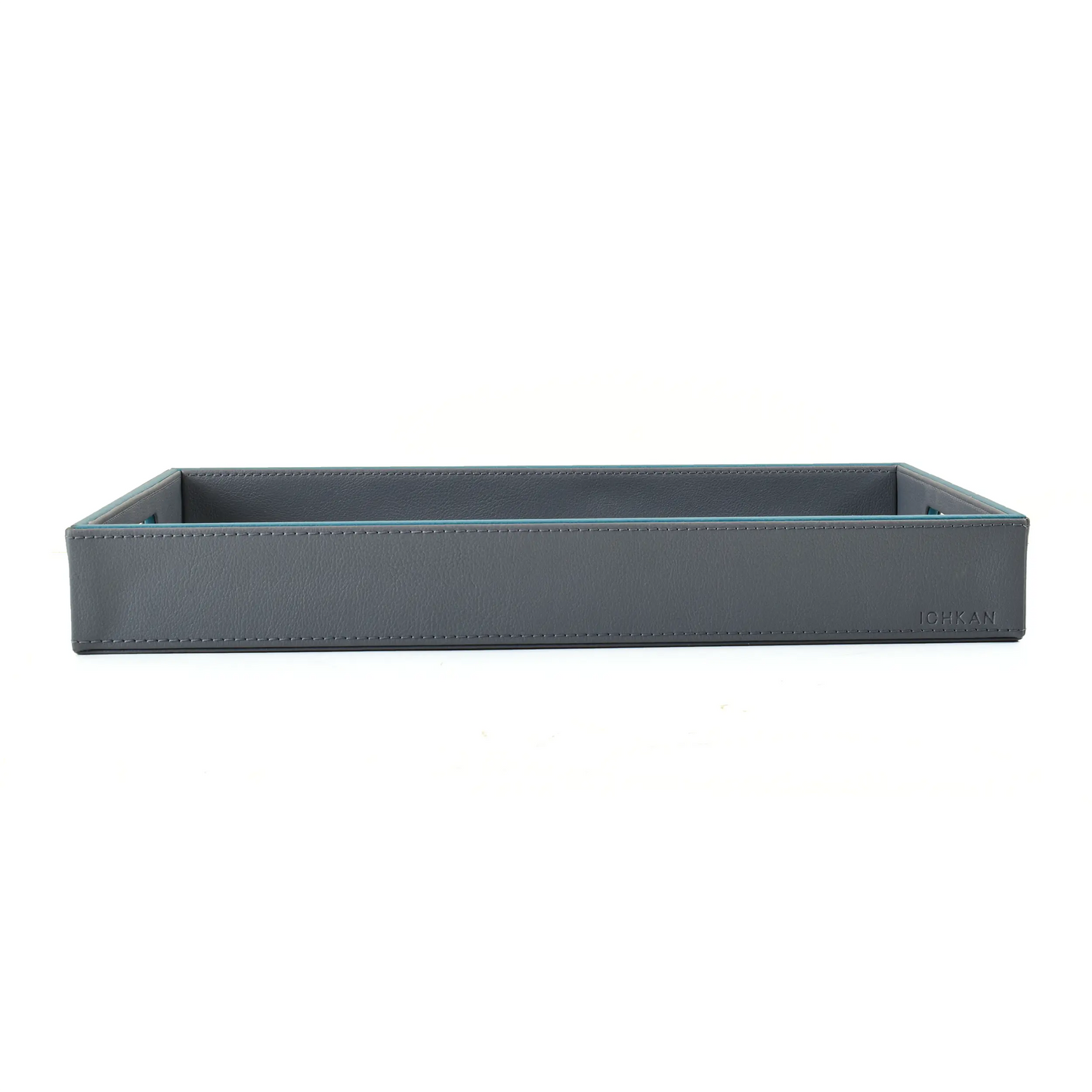 Leatherette Rectangle Serving Tray Set of 2 | Grey | Axis 2.0 ICHKAN