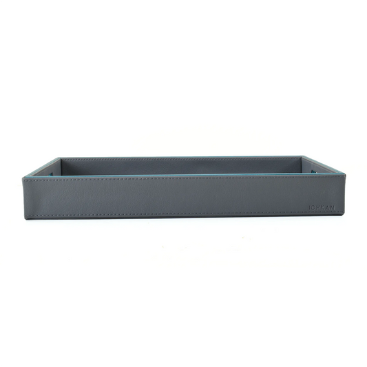 Leatherette Rectangle Serving Tray Large | Grey | Axis 2.0 ICHKAN