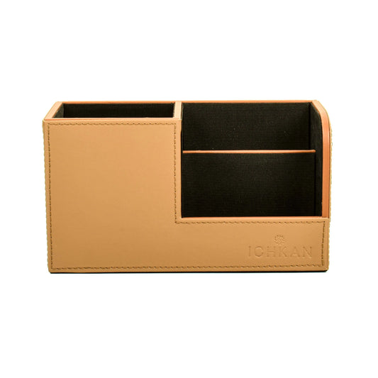 Leatherette Remote/Stationery Holder | Camel | Axis ICHKAN