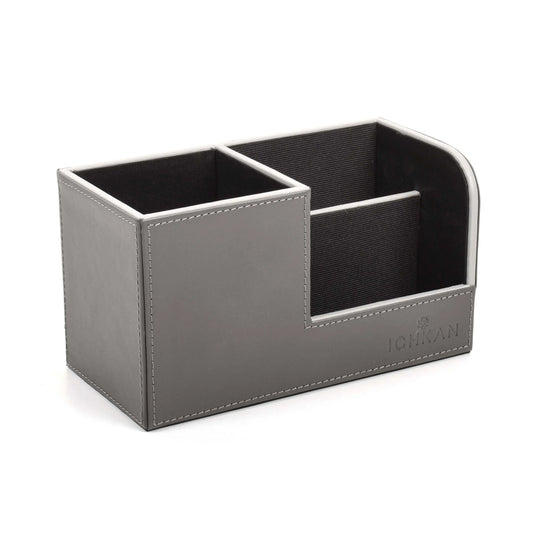 Leatherette Remote/Stationery Holder | Grey | Axis ICHKAN