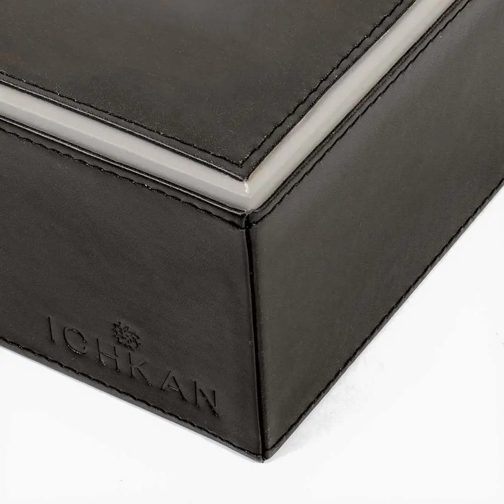 Leatherette Rectangle Tissue Box Holder | Black | Axis ICHKAN