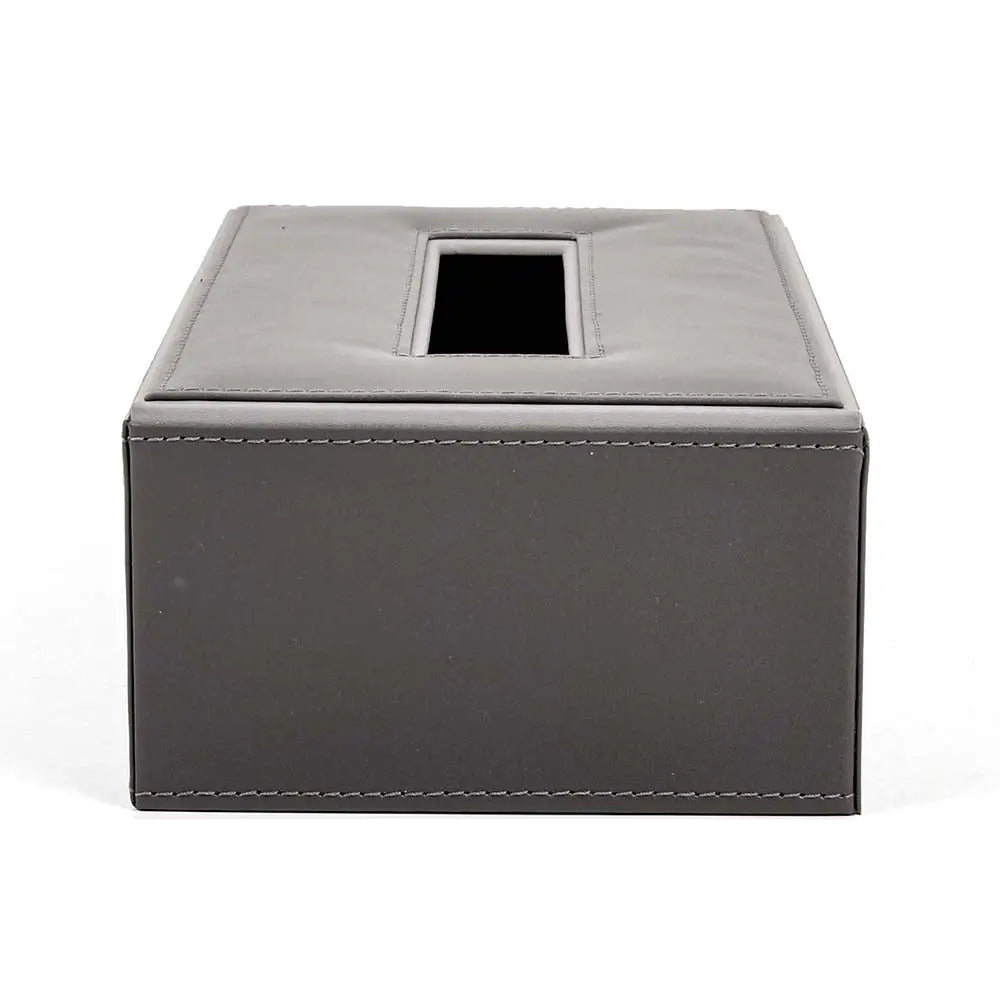 Leatherette Rectangle Tissue Box Holder | Grey | Axis ICHKAN