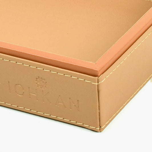 Leatherette Towel/Vanity Tray | Camel | Axis ICHKAN