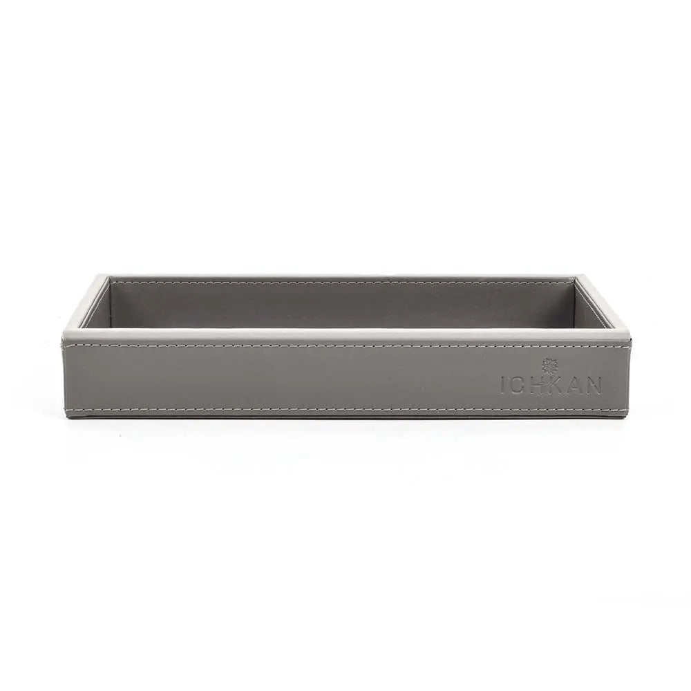 Leatherette Towel/Vanity Tray | Grey | Axis ICHKAN