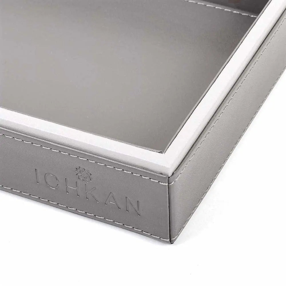 Leatherette Towel/Vanity Tray | Grey | Axis ICHKAN