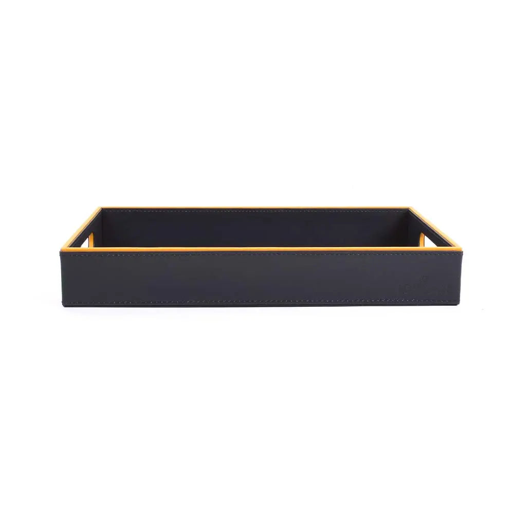 Leatherette Rectangle Serving Tray Large | Blue | Axis Ichkan