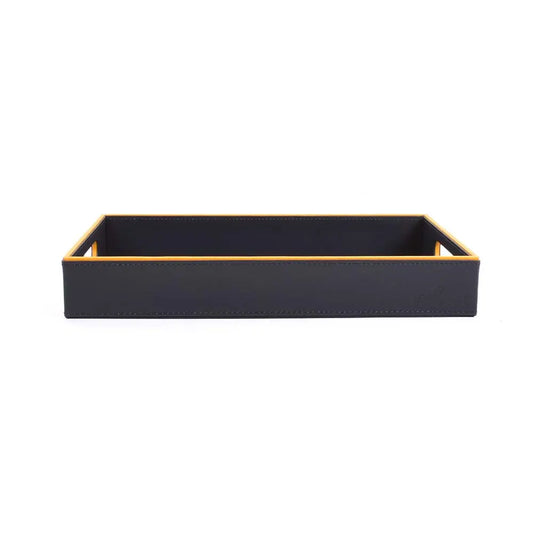 Leatherette Rectangle Serving Tray Small | Blue | Axis Ichkan