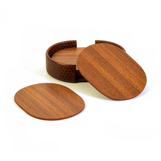 Leatherette Coasters Set of 6 | Brown | Capsule Ichkan