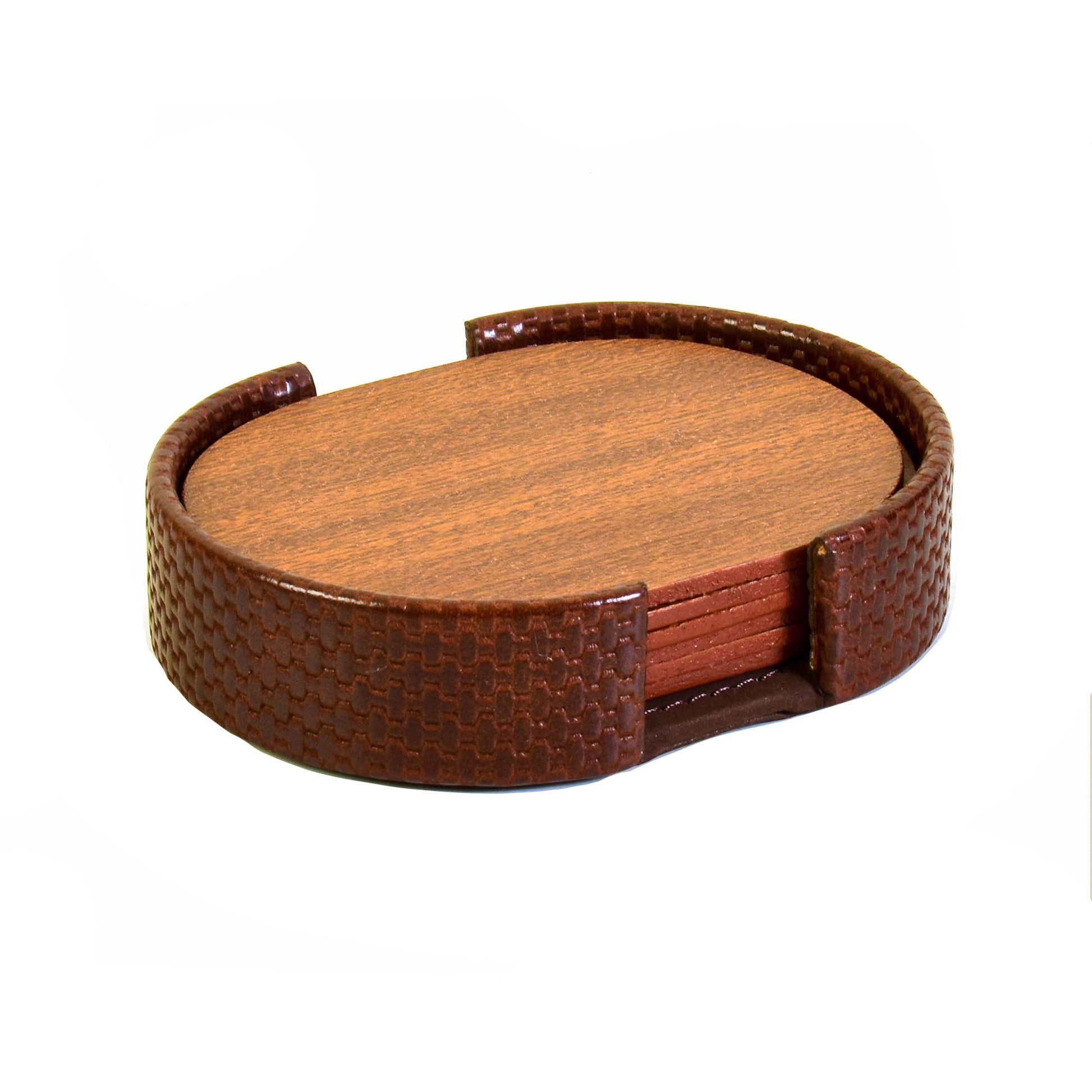 Leatherette Coasters Set of 6 | Brown | Capsule Ichkan