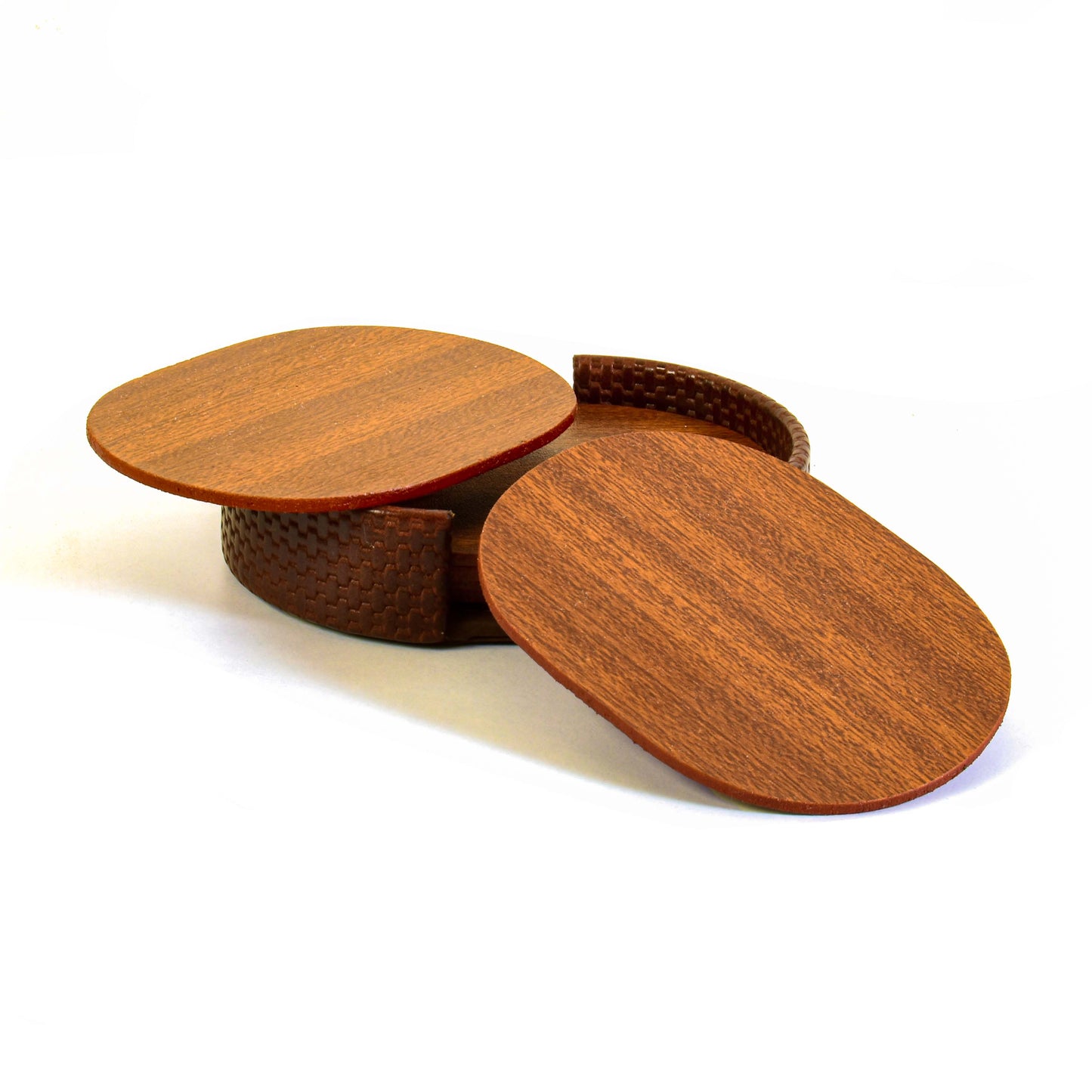Leatherette Coasters Set of 6 | Brown | Capsule Ichkan