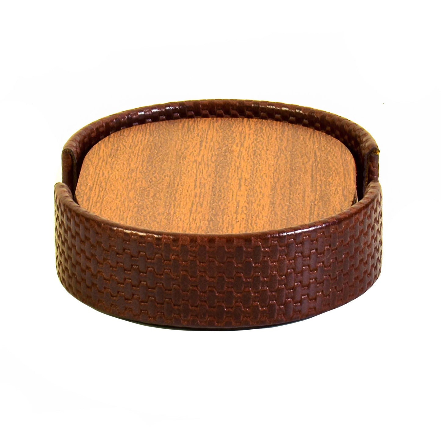 Leatherette Coasters Set of 6 | Brown | Capsule Ichkan
