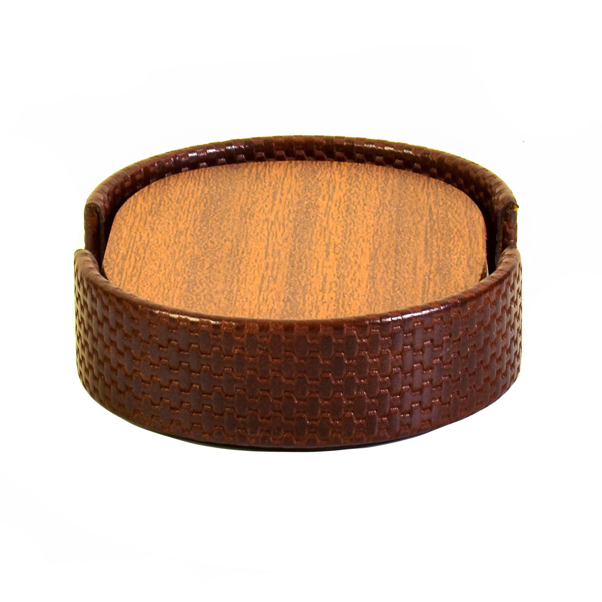 Leatherette Coasters Set of 6 | Brown | Capsule Ichkan