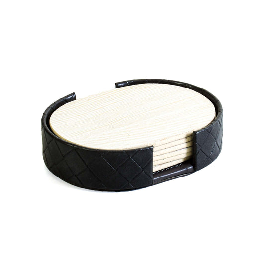 Leatherette Coasters Set of 6 | Grey | Capsule Ichkan
