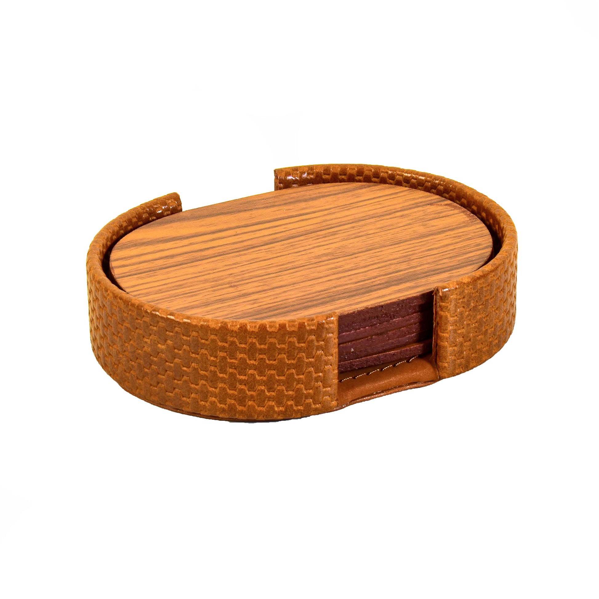 Leatherette Coasters Set of 6 | Tan | Capsule Ichkan
