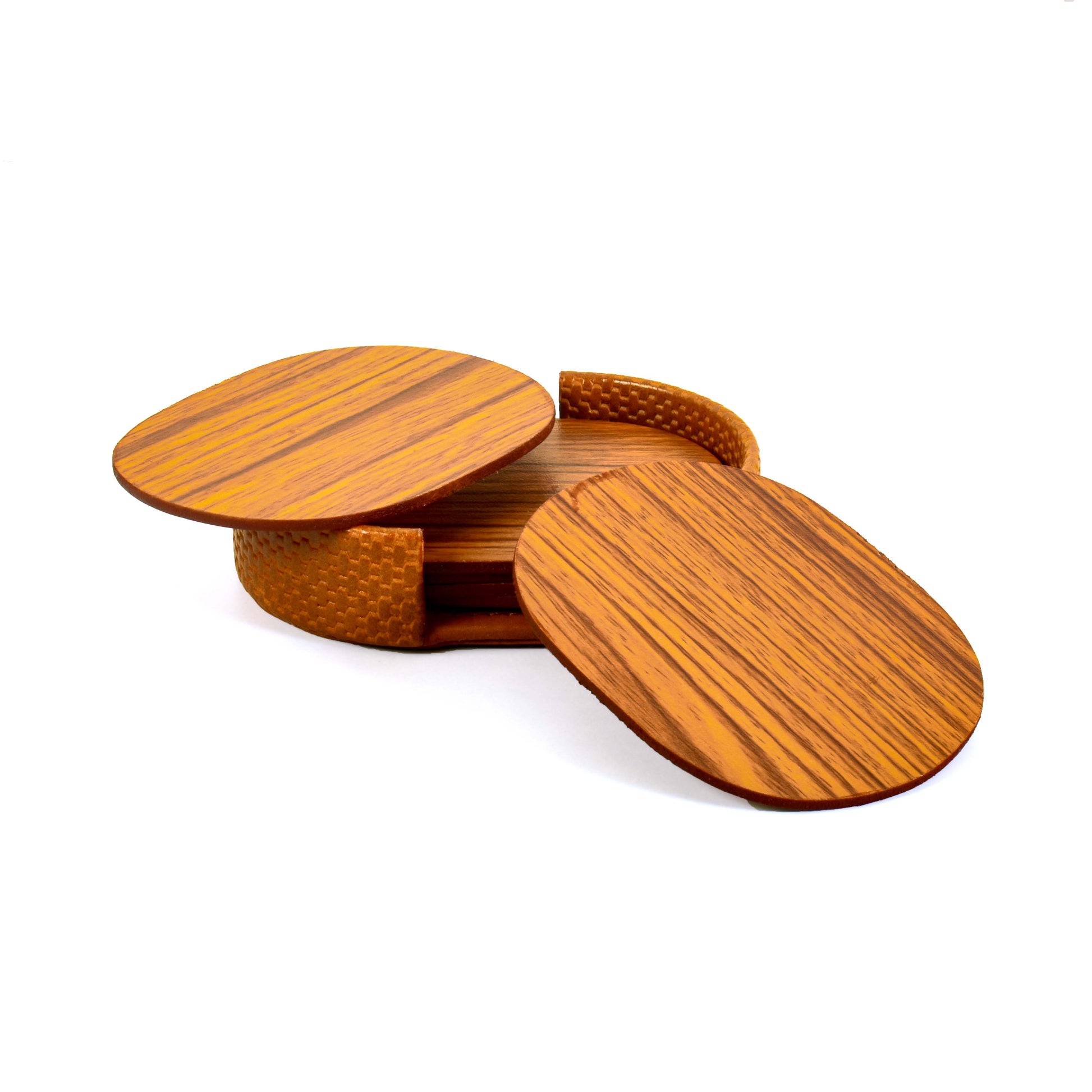 Leatherette Coasters Set of 6 | Tan | Capsule Ichkan