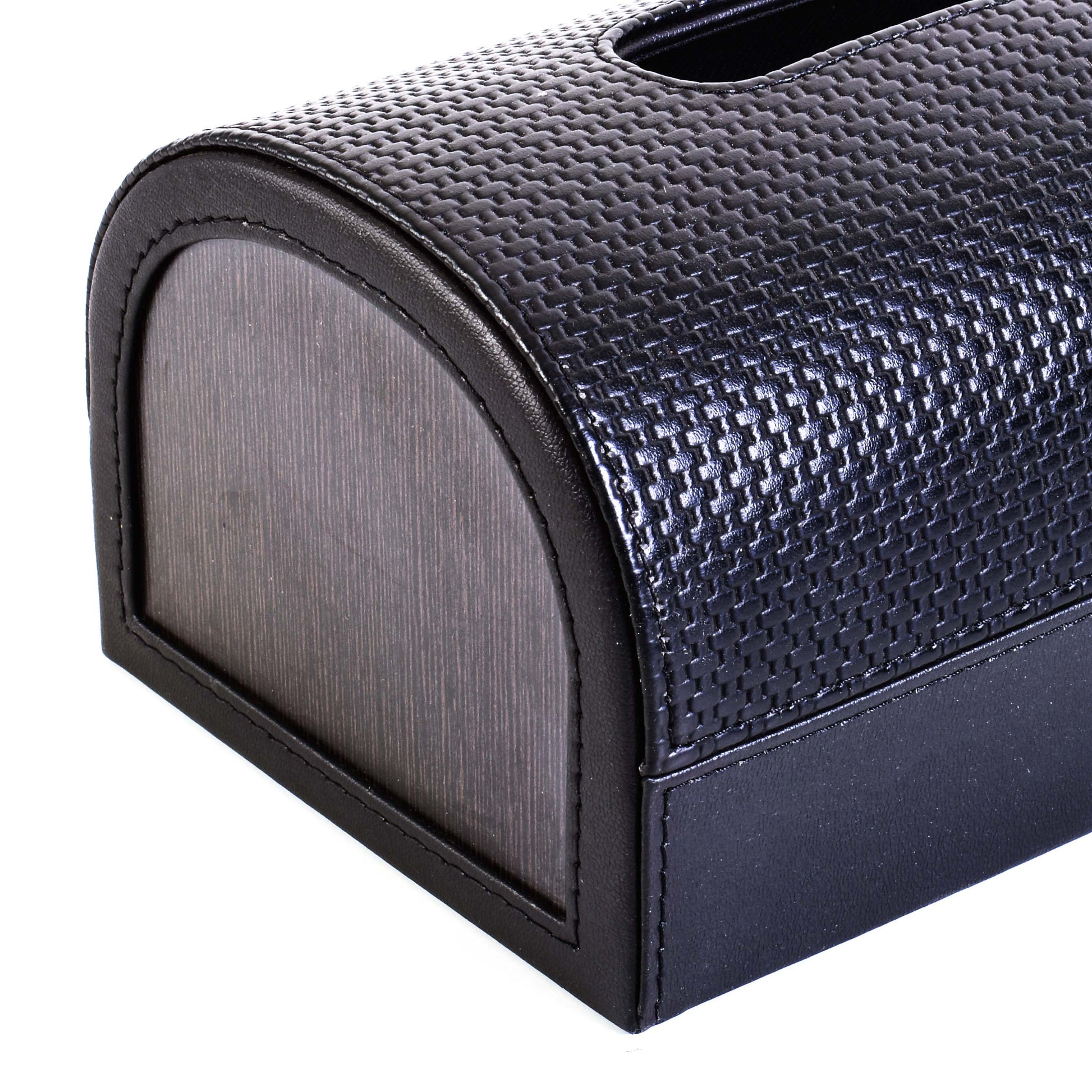 Leatherette Tissue Box Holder | Black | Capsule Ichkan