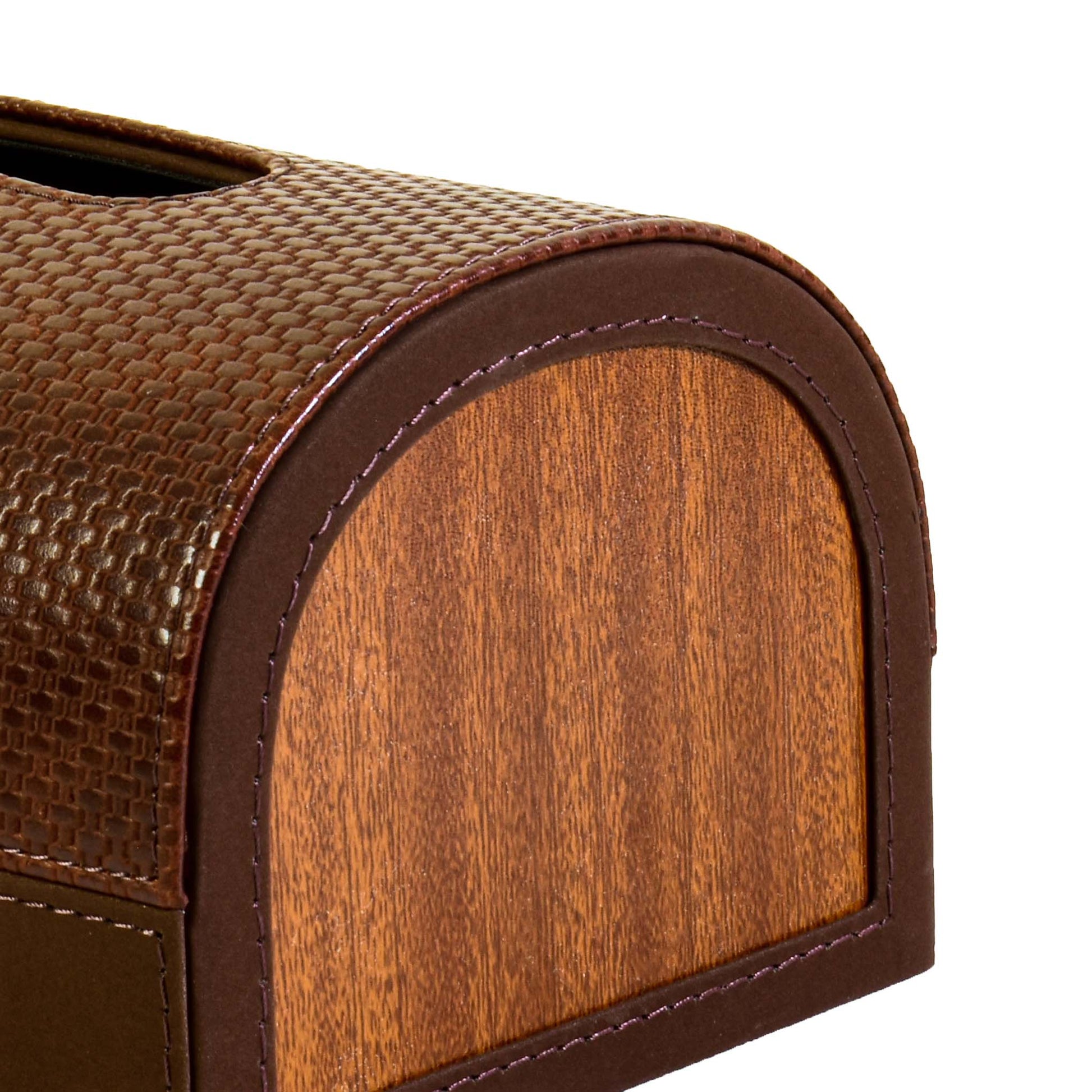 Leatherette Tissue Box Holder | Brown | Capsule Ichkan