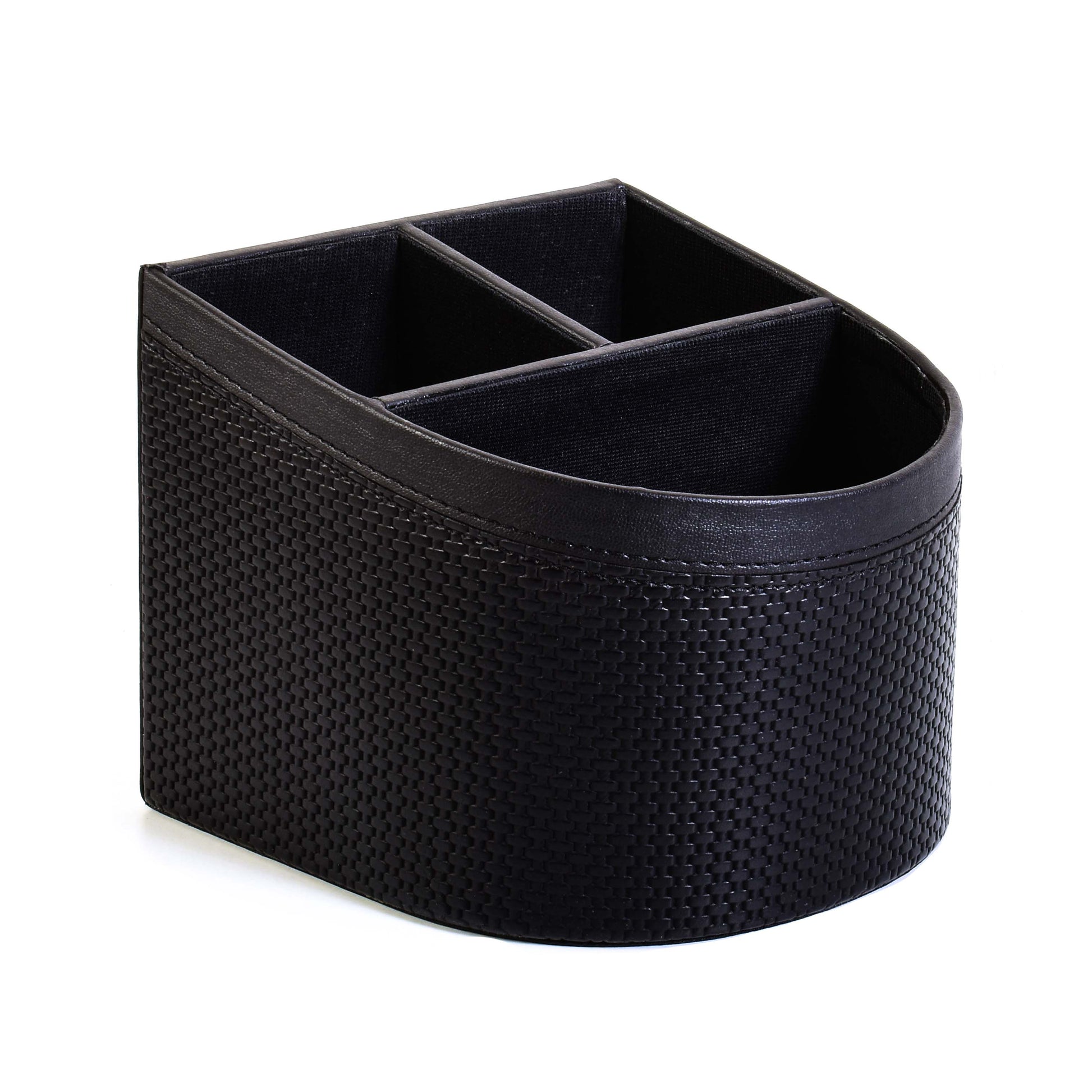 Leatherette Remote/Stationery Holder | Black | Capsule Ichkan