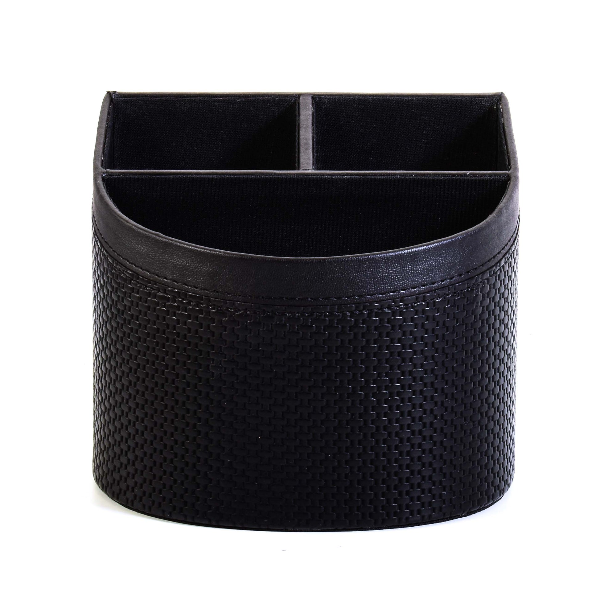 Leatherette Remote/Stationery Holder | Black | Capsule Ichkan