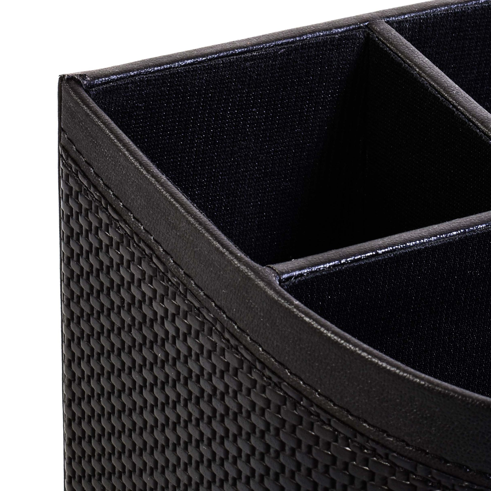 Leatherette Remote/Stationery Holder | Black | Capsule Ichkan