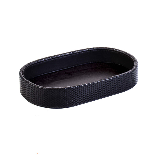 Leatherette Towel/Vanity Tray | Black | Capsule Ichkan