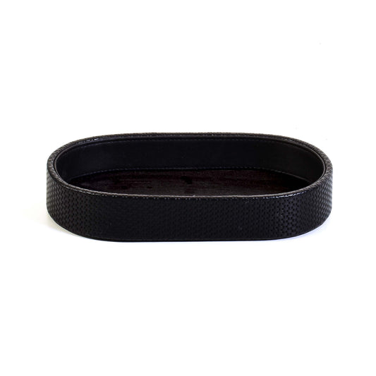 Leatherette Towel/Vanity Tray | Black | Capsule Ichkan