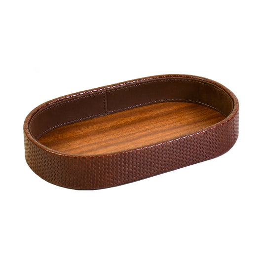 Leatherette Towel/Vanity Tray | Brown | Capsule Ichkan