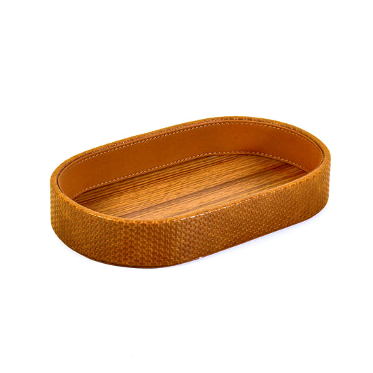Leatherette Towel/Vanity Tray | Tan | Capsule Ichkan