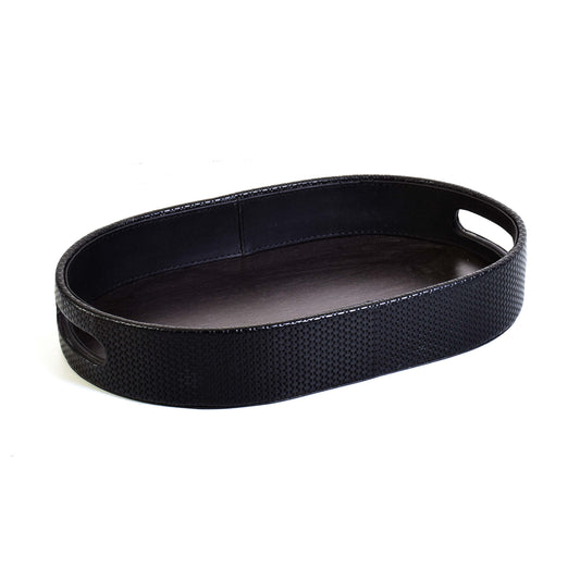 Leatherette Serving Tray Large | Black | Capsule Ichkan